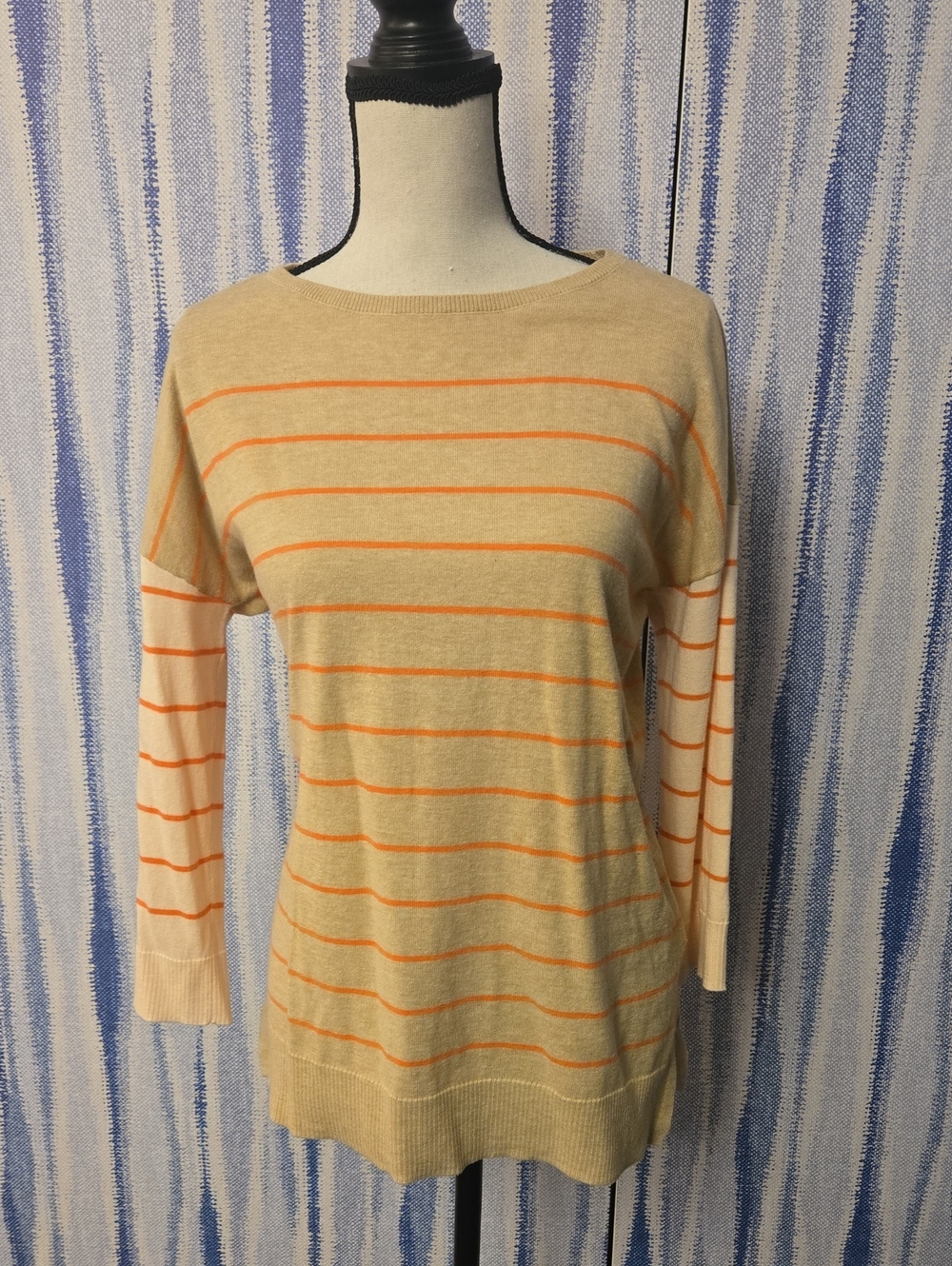 Lilla P Beige Knit Top with Black Label
